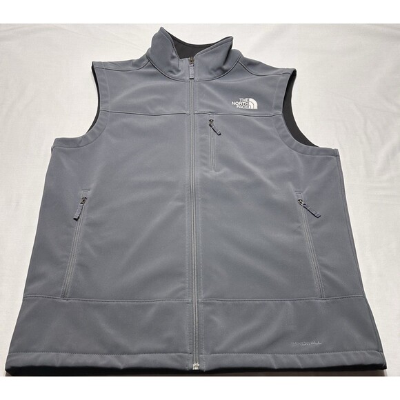 The North Face Windwall Vest Mens Size Large Gray Soft Shell Full Zip *READ - Picture 1 of 15